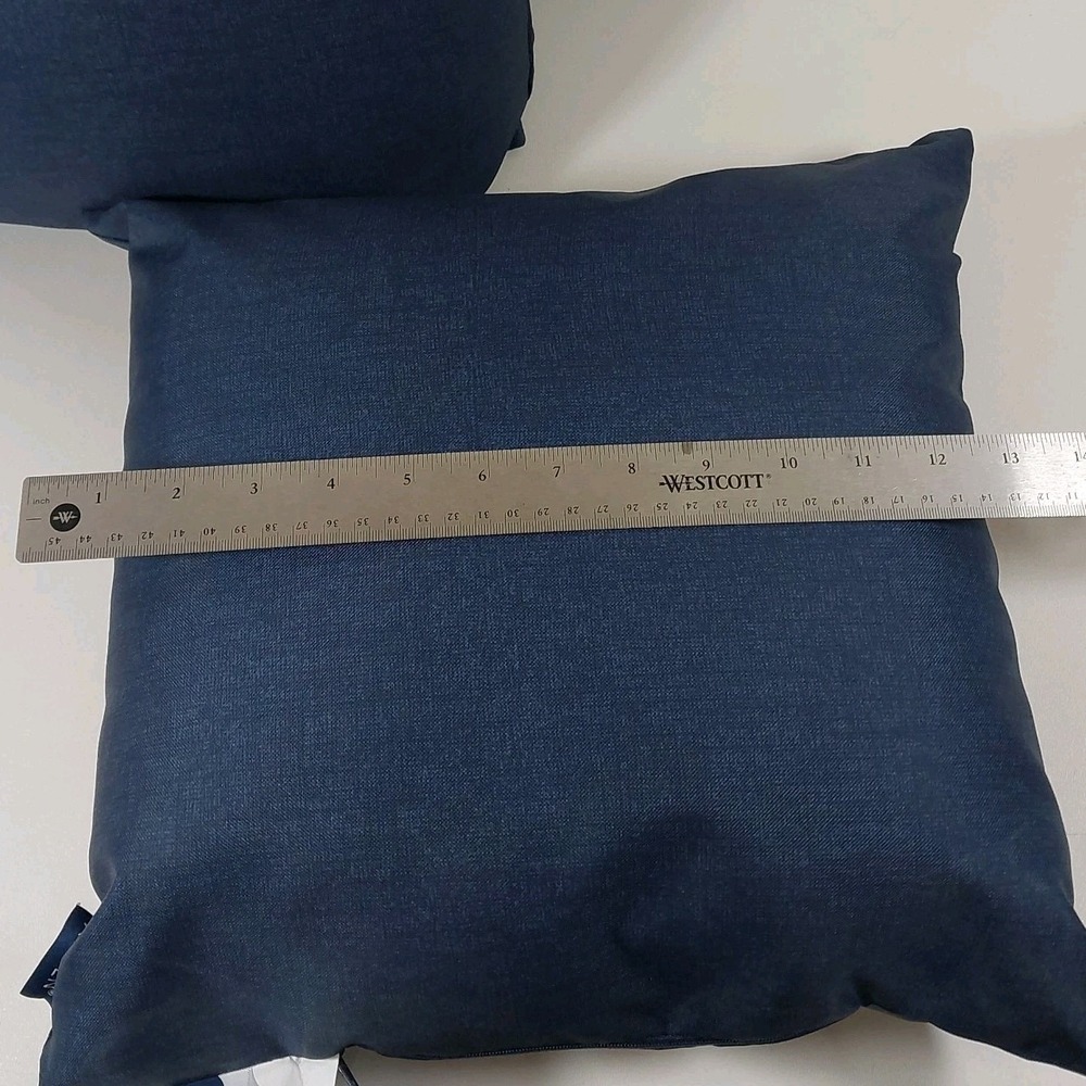 2 Pack Arden Outdoor Toss Pillow 16 x 16 Rain-Proof, Fade Resistant Navy Blue - Picture 4 of 4